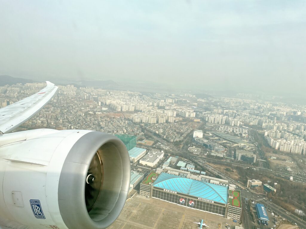 韓国から羽田へ帰国する際のANA便