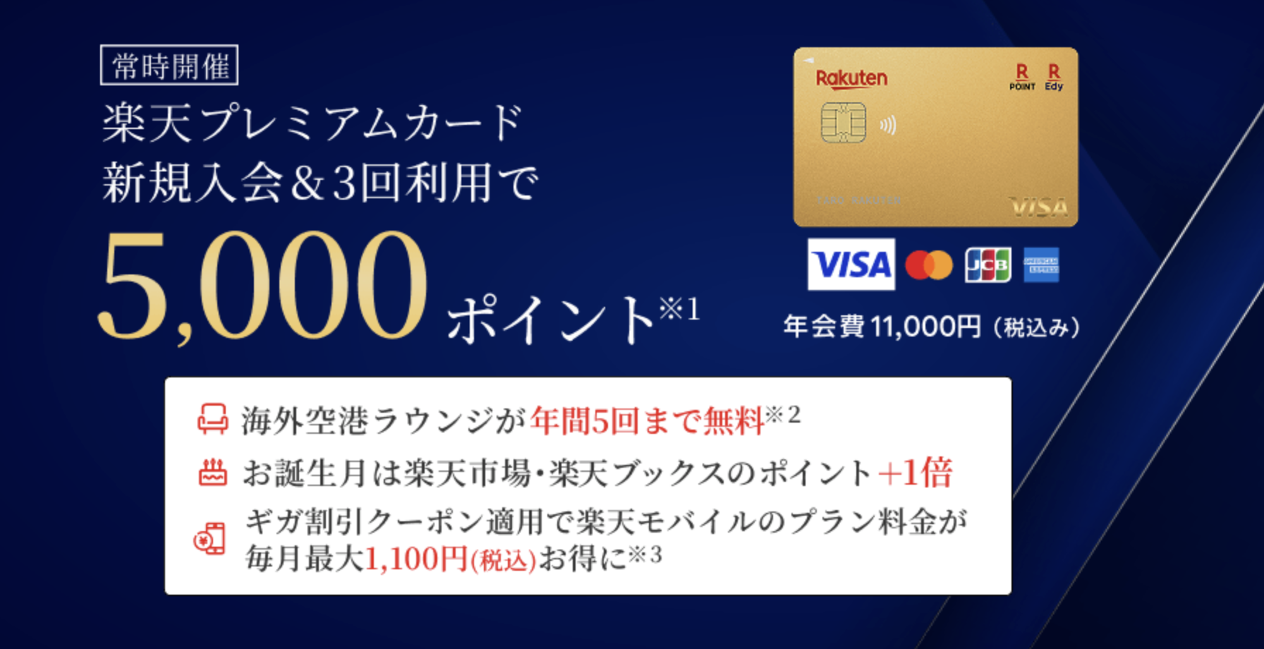 楽天プレミアムカードの新規入会キャンペーン