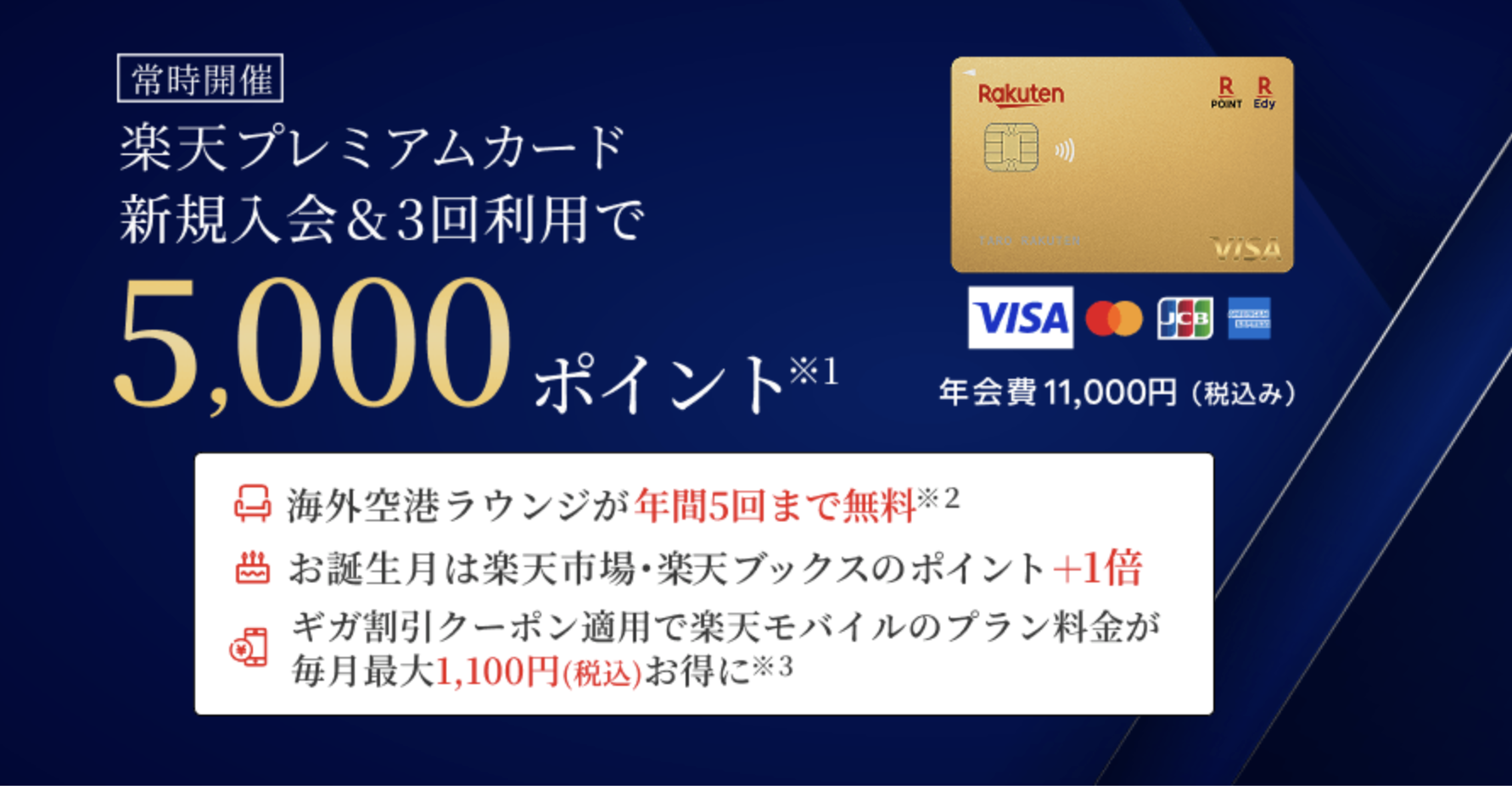 楽天プレミアムカードの新規入会キャンペーン