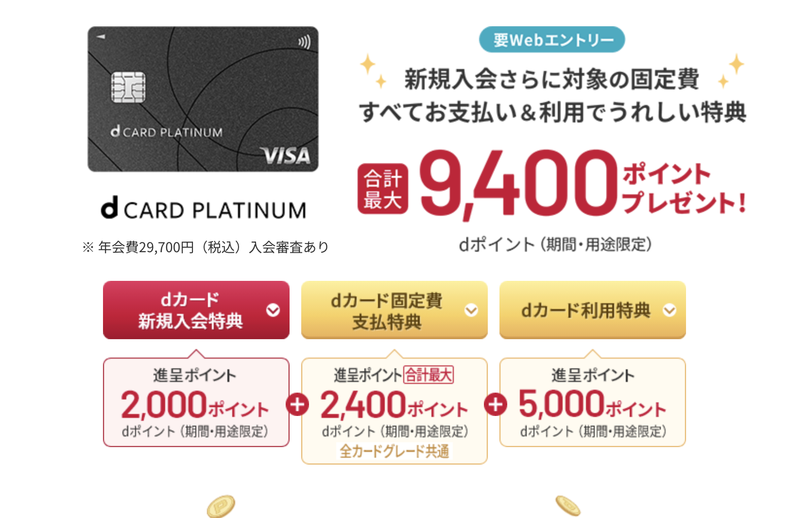 dカードプラチナの新規入会キャンペーン情報