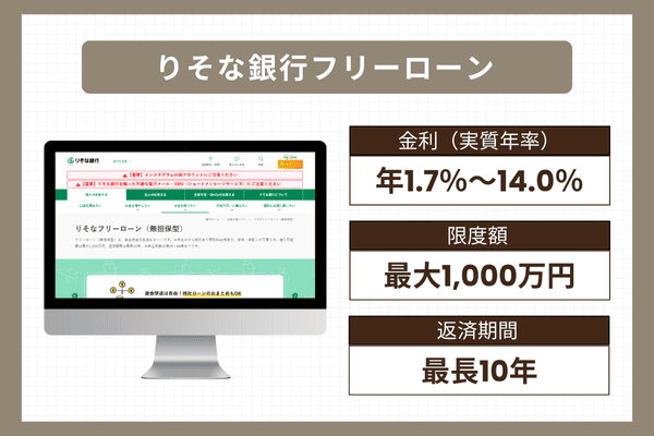 りそな銀行フリーローンの商品情報