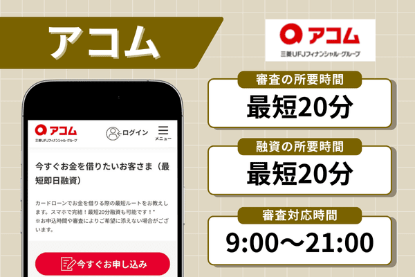 アコムの即日融資に関する情報