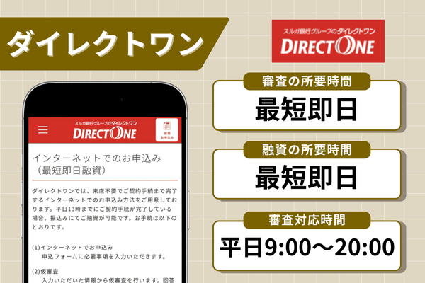 ダイレクトワンの即日融資に関する情報
